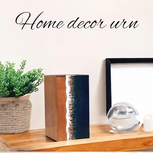 Ocean Wooden Resin Urn for Cremation Ashes