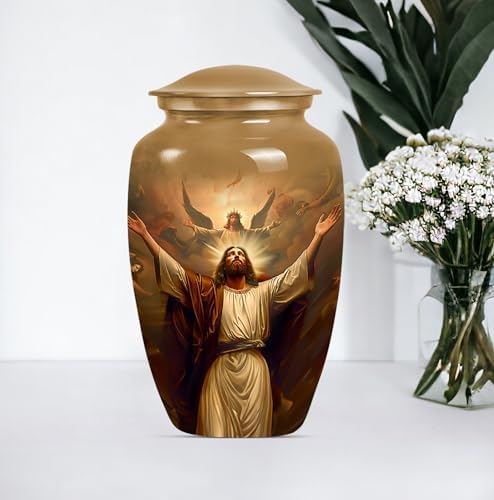 Jesus Cross Urn 10 Inch Large Cremation Urn for Adults