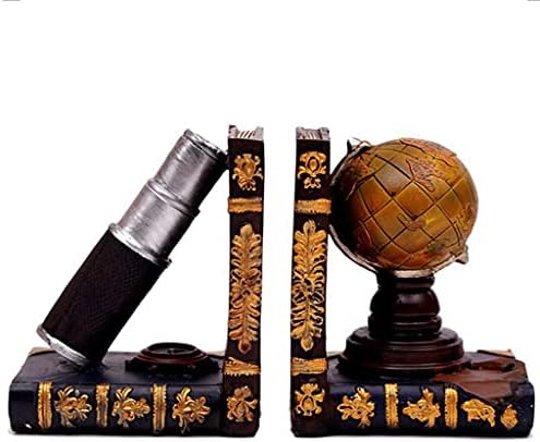 Creative Telescope and Globe Bookends for Home Office