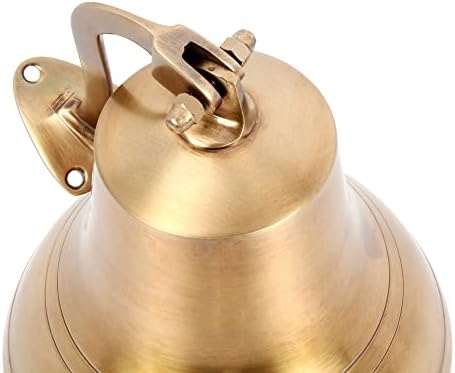 Antique Brass Wall Mounted Nautical Bell - 6 Inch Hanging Bell for Ships and Christmas Decor