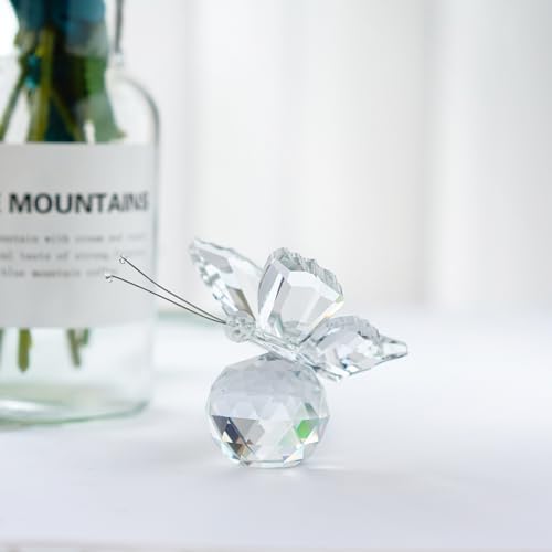 HD Crystal Flying Butterfly Figurine with Crystal Ball Base 1