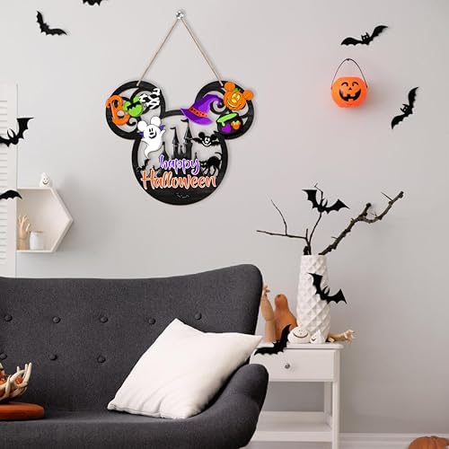 Happy Halloween Door Sign Mouse Shape Decor
