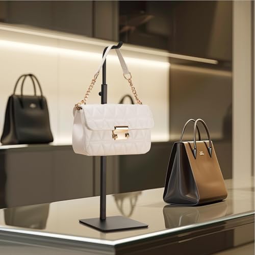 2 Pack Purse Holder Display Stand Adjustable Black Hook for Tabletop Closet Desk Retail Use