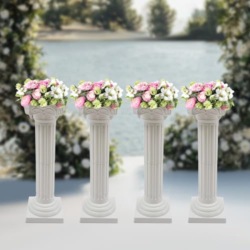 4pcs White Wedding Roman Column Decor Set