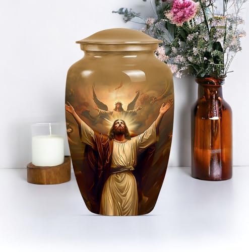 Jesus Cross Urn 10 Inch Large Cremation Urn for Adults
