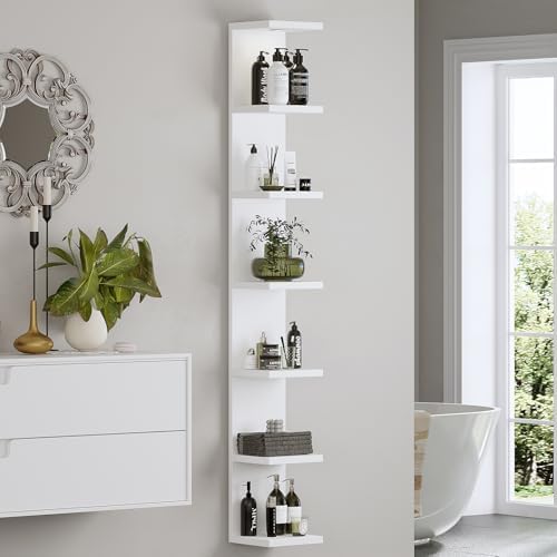 7 Tier Floating Wall Shelf with LED Light