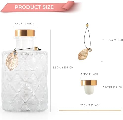 Vintage Glass Diffusers Set of 6 with 40PCS Sticks