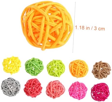 100pcs Colorful Rattan Decorative Balls for Christmas Party Wedding Home and Nursery Decor