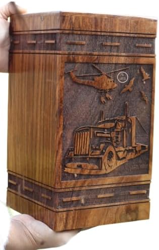 Vintage Truck Wooden Cremation Urn for Ashes - 5 Sizes
