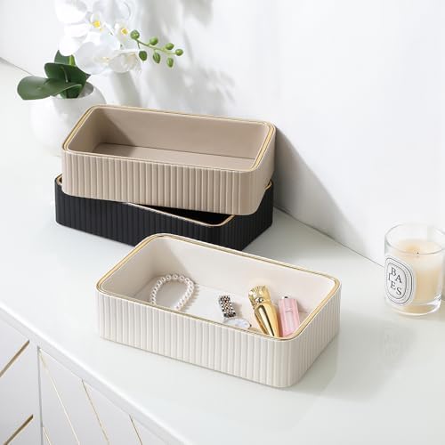 Desk Organizer Tray with PU Leather and MDF Surface