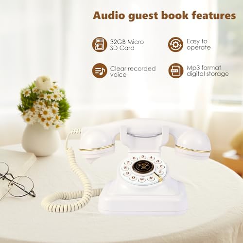 Audio Guest Book Phone for Weddings and Birthdays White
