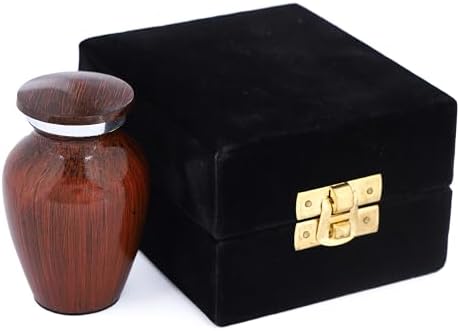 Bless International Hand-Engraved Mini Brass Urn with Lid 3 Inch Keepsake for Ashes or Memorials