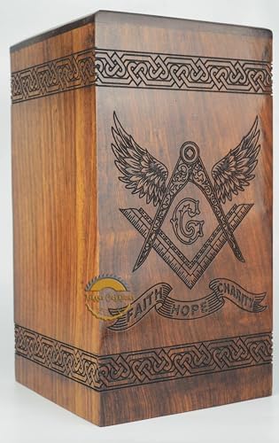 AYAANS Wooden Urn for Human Ashes Decorative Box