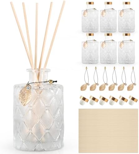 Vintage Glass Diffusers Set of 6 with 40PCS Sticks