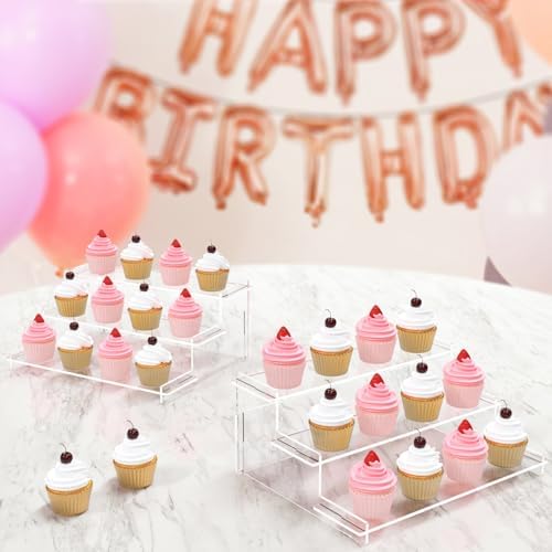 3 Tier Acrylic Display Stand for Cupcakes and Decor