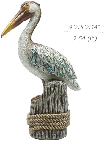 Lukitas Standing Pelican Statue 14 Inch Resin Decor