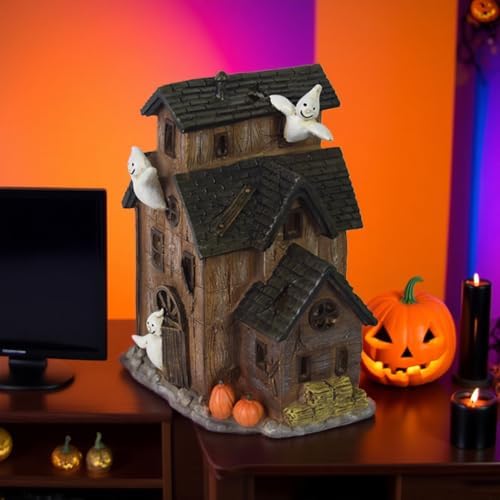Halloween Village Haunted House with LED Lights