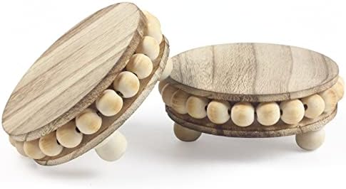 2 Pack Wooden Risers for Home Dcor Display Stand