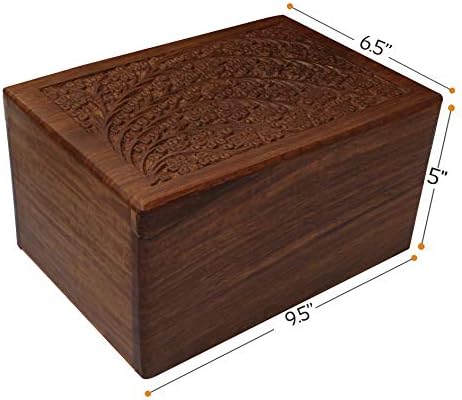 Hand-Carved Rosewood Urn Box - Extra Large 1