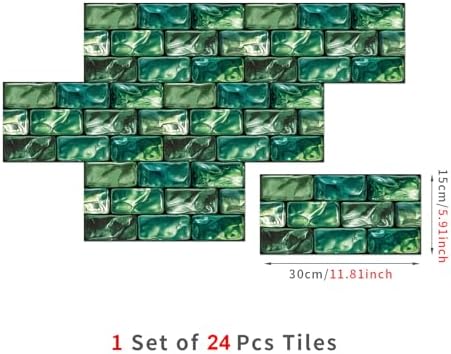 TUOKING 24-Pack Waterproof PVC Wall Stickers for Kitchen and Bathroom