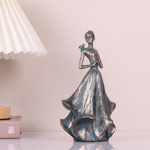 QIANLING 7 Inch Fairy Statue with Bird Resin Decor