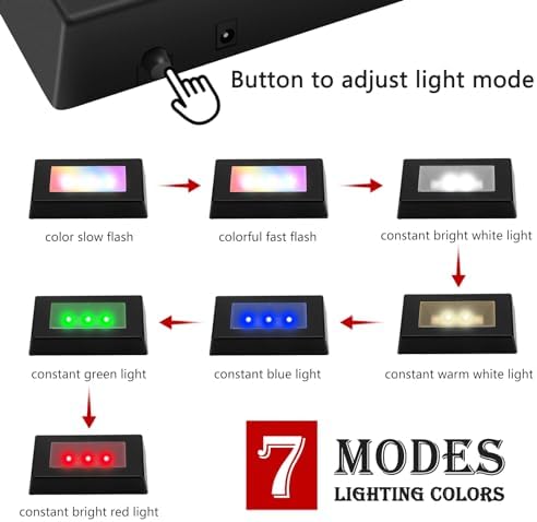 Watris Veiyi 7 Color LED Display Base for Crystals and Jewelry