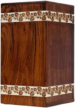 Wooden Urn Box Yin Yang Tree Design