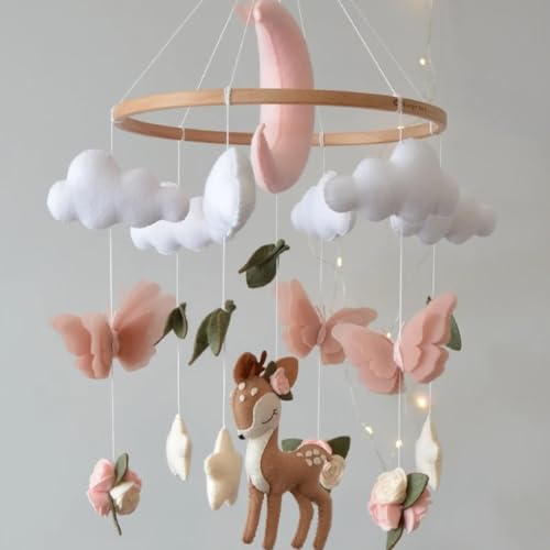 Deer and Butterfly Mobile Modern Crib Decor 787W x 158H