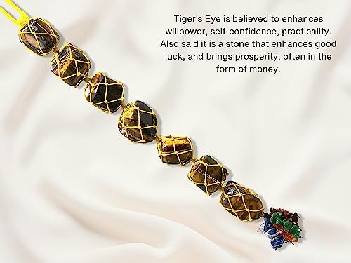 Amazing Gemstone Tiger Eye Crystal Car Mirror Hanging Decor