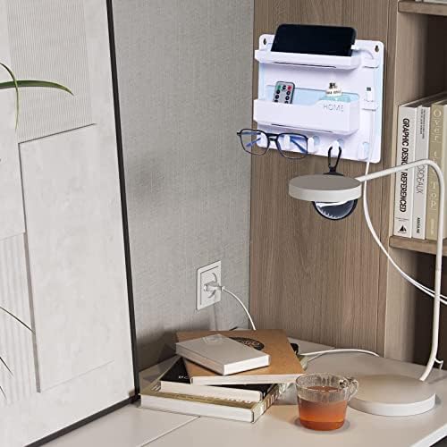 Jumeihui Wall Mount Bedside Shelf Organizer with Hooks and Cable Clips