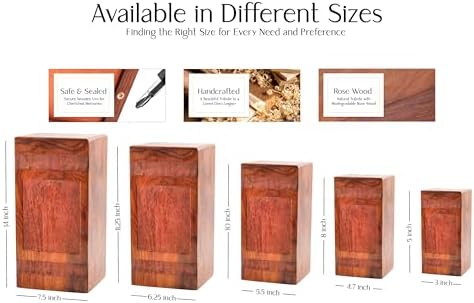 Elegant Wooden Elephant Urn for Human Ashes - 5 Inch Size