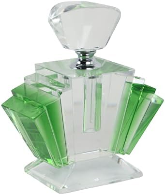 Sagebrook Home Art Deco Glass Perfume Bottle 5 Green