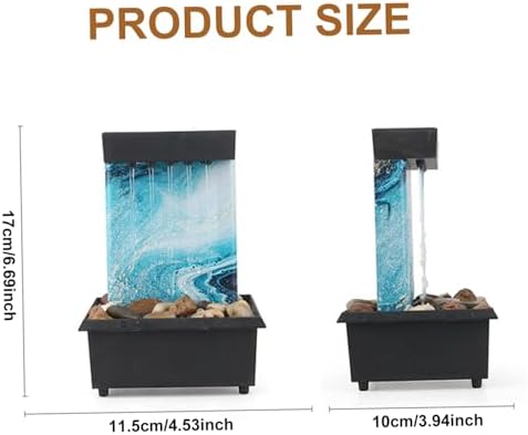 Freiwncr Desk Water Fountain with Pebble Decor