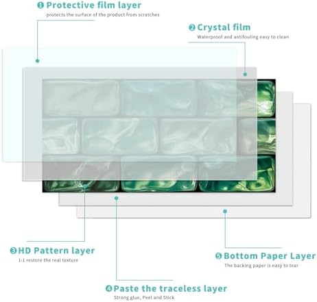 TUOKING 24-Pack Waterproof PVC Wall Stickers for Kitchen and Bathroom