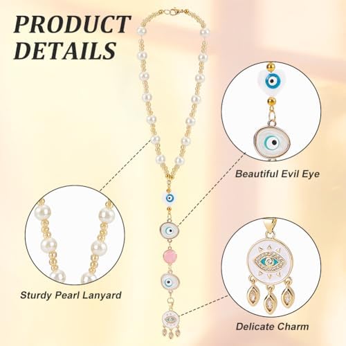 Evil Eye Car Charm Heart Shaped Pendant Decor