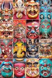 Himalayan Craft Wall Sculpture Snake Eater God Cheppu Wooden Mask