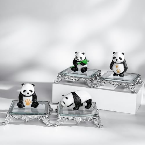ZEERSHEE 4 Piece Crystal Square Display Base with Metal Feet