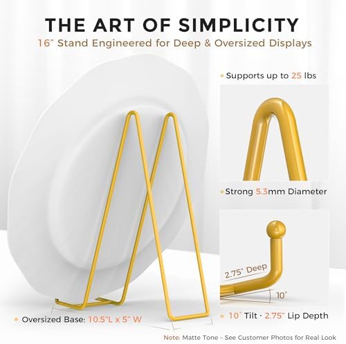 TR-LIFE 16 Inch Gold Metal Plate Stand 2 Pack