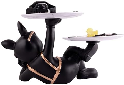 Cool Dog Sculpture with Plate for Home Decor 1