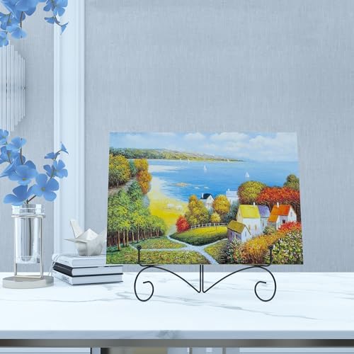 6 Inch Black Plate Stand with Hinged Folding Design