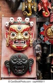 Himalayan Craft Wall Sculpture Mahakala Mask
