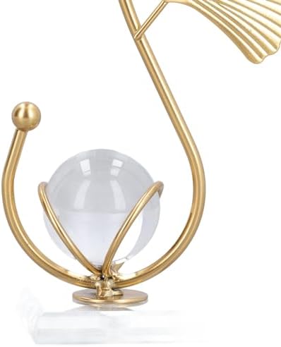 Nordic Iron Leaf Crystal Ball Desk Decor