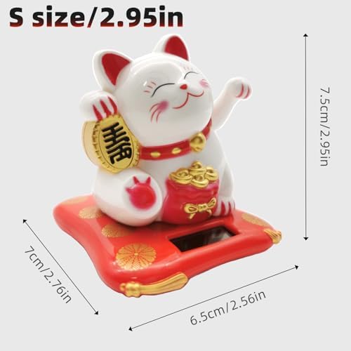 KOXXUD Lucky Cat Waving Arm Statue 295 Inch White 1PCS