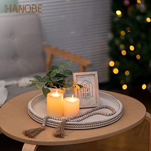 Hanobe Large Round Decorative Tray for Home