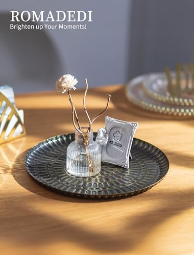 Romadedi Round Candle Tray - 118 Inch Vintage Metal Decor with Distressed Finish