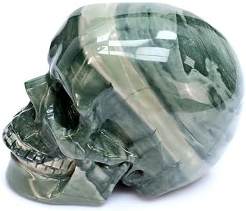 Natural Jiulong Jade Crystal Skull Head Sculpture