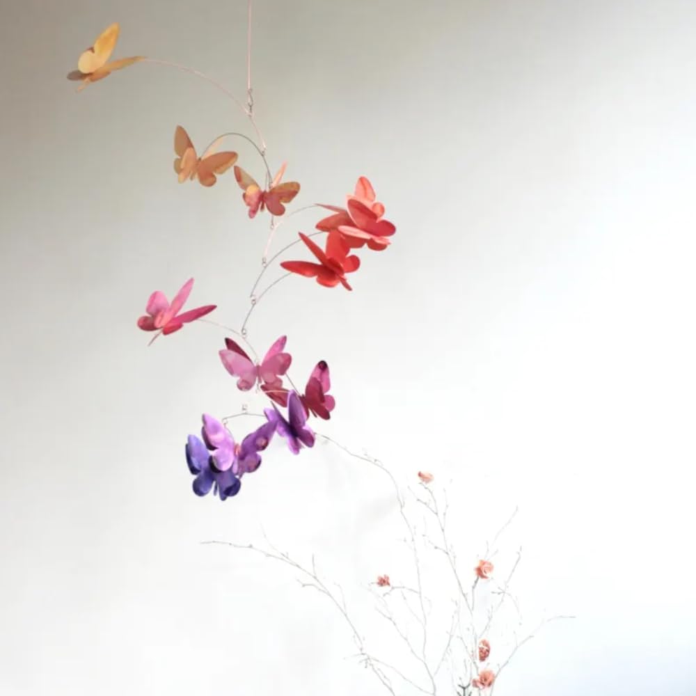 Flower Colors Butterfly Mobile Wall Decor