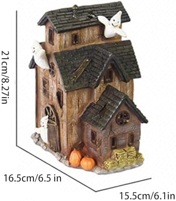 Halloween Village Haunted House with LED Lights