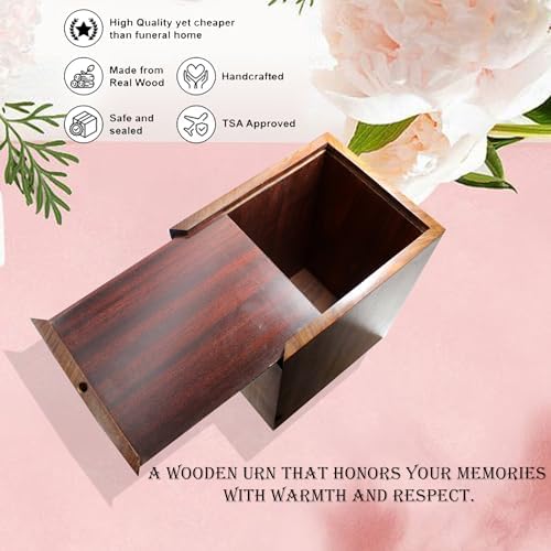 Wooden Cremation Urn for Human Ashes - Elegant Memorial for Adult Men and Women