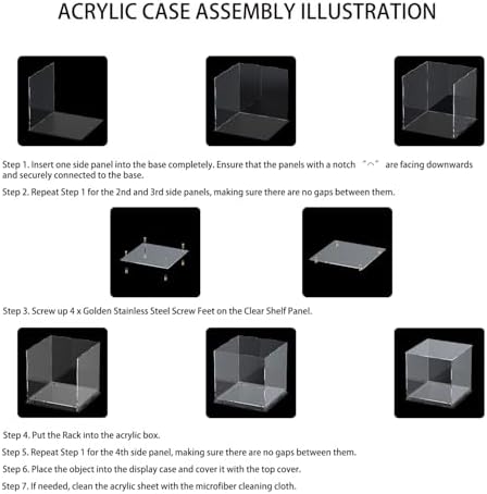 UoYeet Acrylic Display Case with Floating Shelf and Thick Base